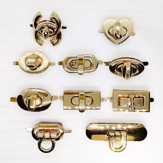 Différents types de serrure de sac en métal, bouton magnétique, anneau O/D, accessoires de sac