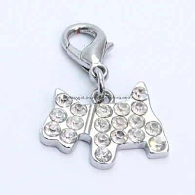 Pet Bling Tag forme mignonne pendentif à breloque chien bijoux strass accessoires Esg16530